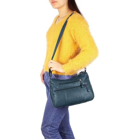 🆕 Volganik Rock PU Leather Shoulder Bag Women Blue Soft Pocketbooks Purse - Picture 2 of 7